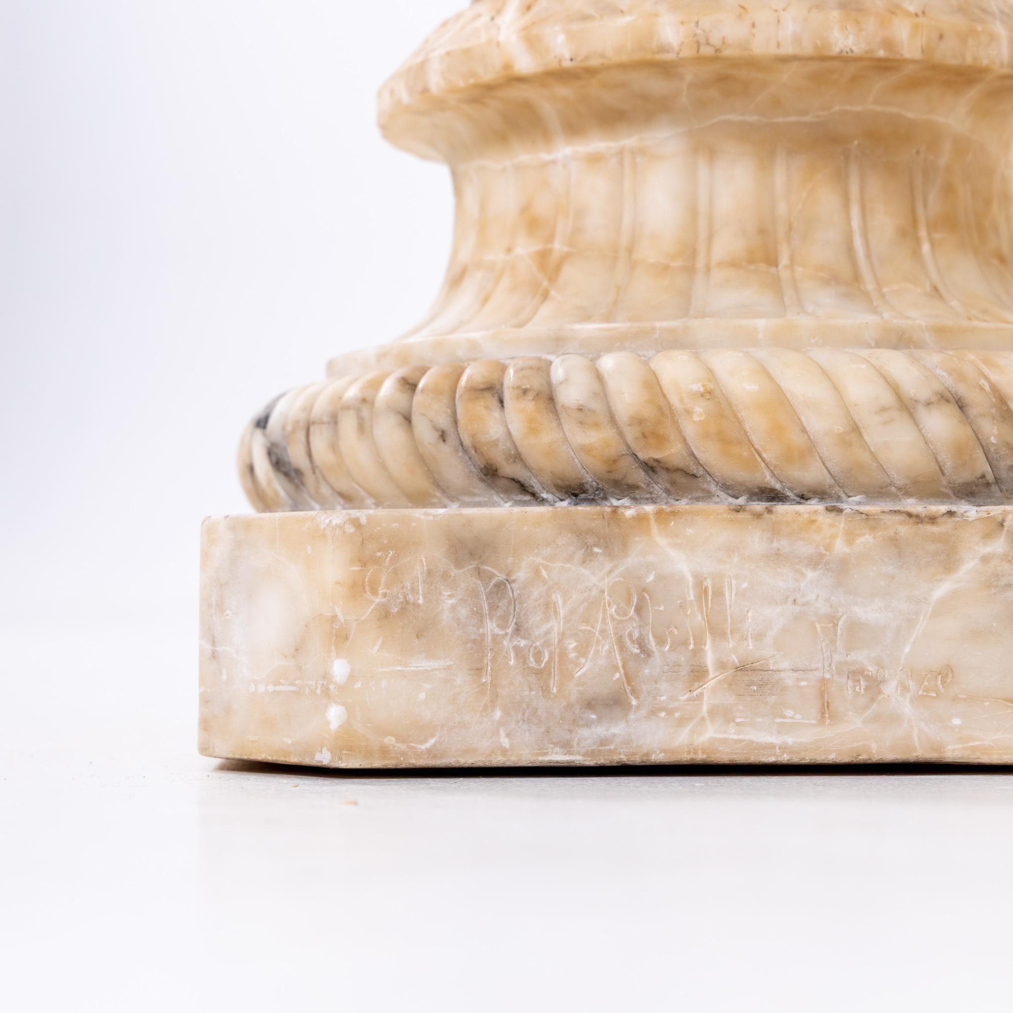 Fine Carved Alabaster Column For Sale 7