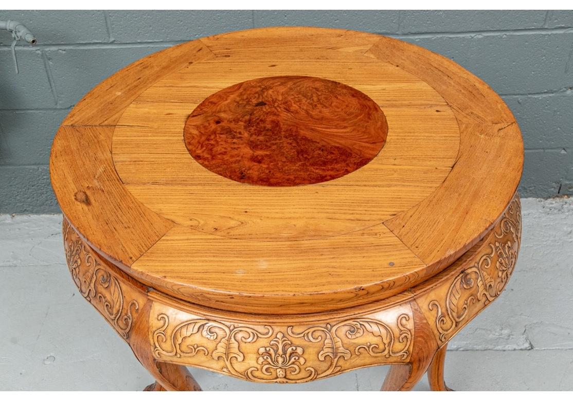 Fine Carved Asian Mixed Wood Center Table or Sculpture Stand In Good Condition For Sale In Bridgeport, CT