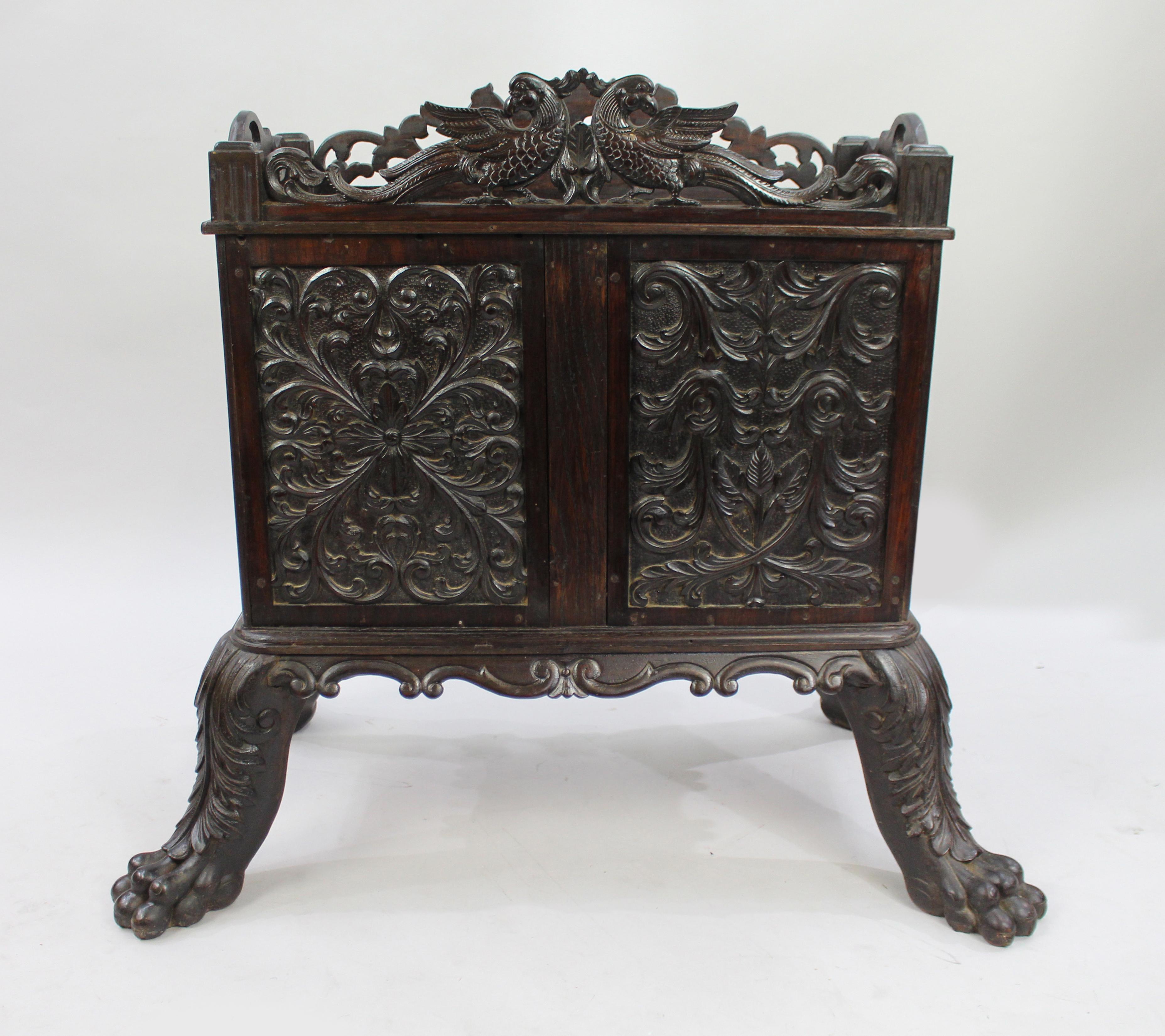 Rosewood Fine Carved Early 19th C. Chinese Cabinet For Sale