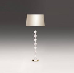 Fine Carved Facet Globe Rock Crystal Floor Lamp by Phoenix
