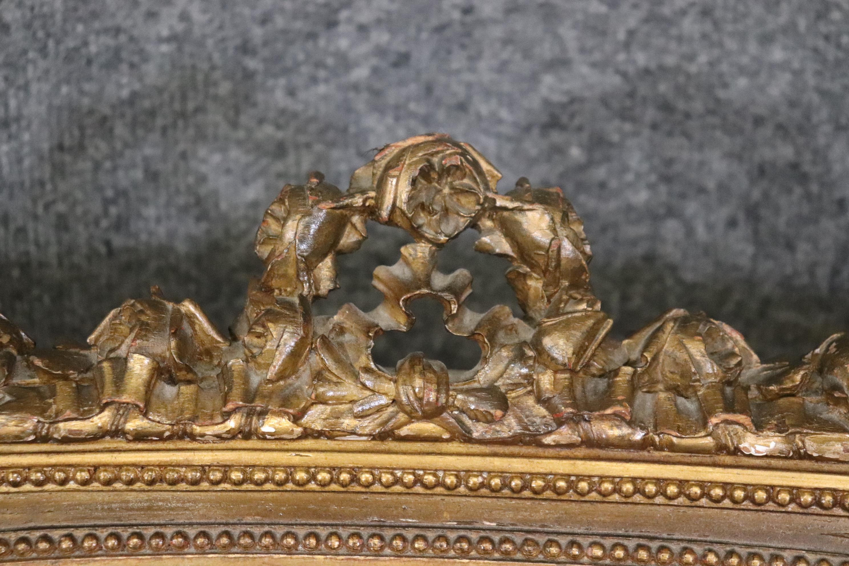 Fine Carved French Bronze Gilded Louis XVI Cane Settee Sofa  In Good Condition In Swedesboro, NJ