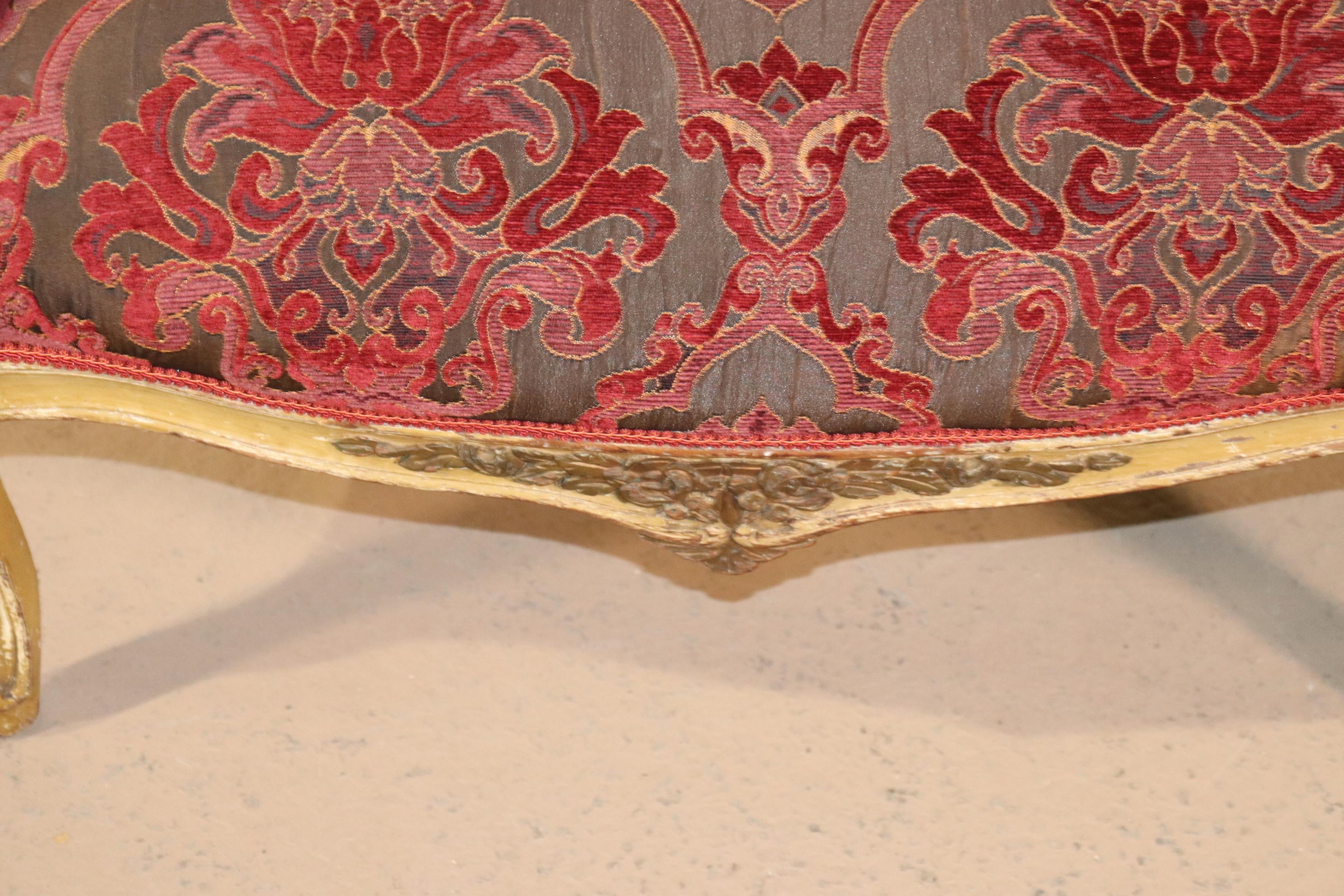 Fine Carved French Louis XV Paint Decorated Louis XV Bergere Chair Circa 1920 For Sale 8