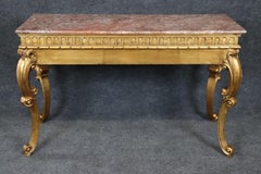 Fein geschnitzt Französisch Louis XV Stil Paket vergoldete Marmorplatte Konsole Couchtisch