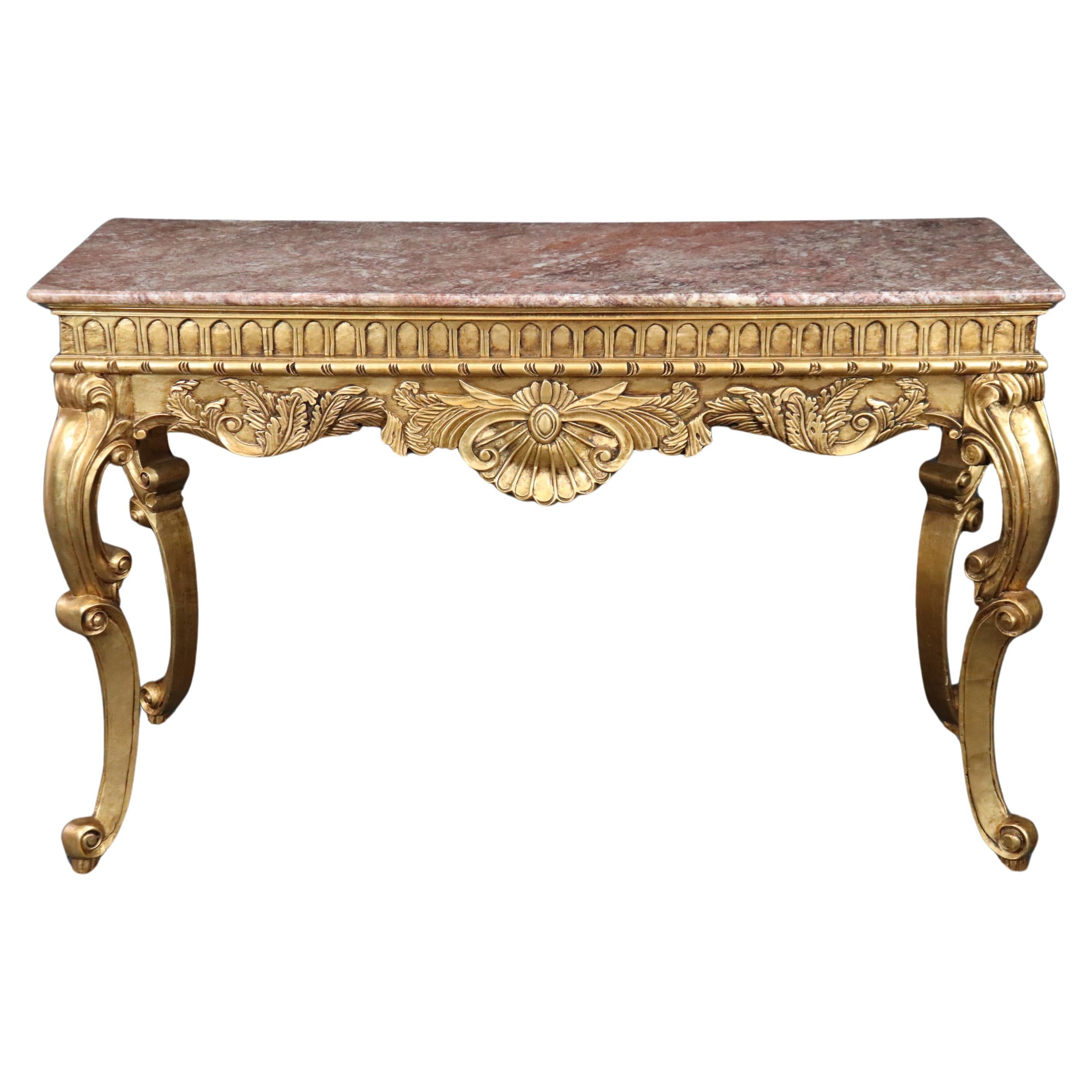 Fein geschnitzt Französisch Louis XV Stil Paket vergoldete Marmorplatte Konsole Couchtisch