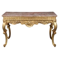 Fein geschnitzt Französisch Louis XV Stil Paket vergoldete Marmorplatte Konsole Couchtisch