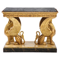 Fine Carved  Giltwood Swedish Neo Classical Console Table