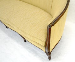 Fine Carved Gold Upholstery Country French c1920s Down Filled Cushion Sofa MINT