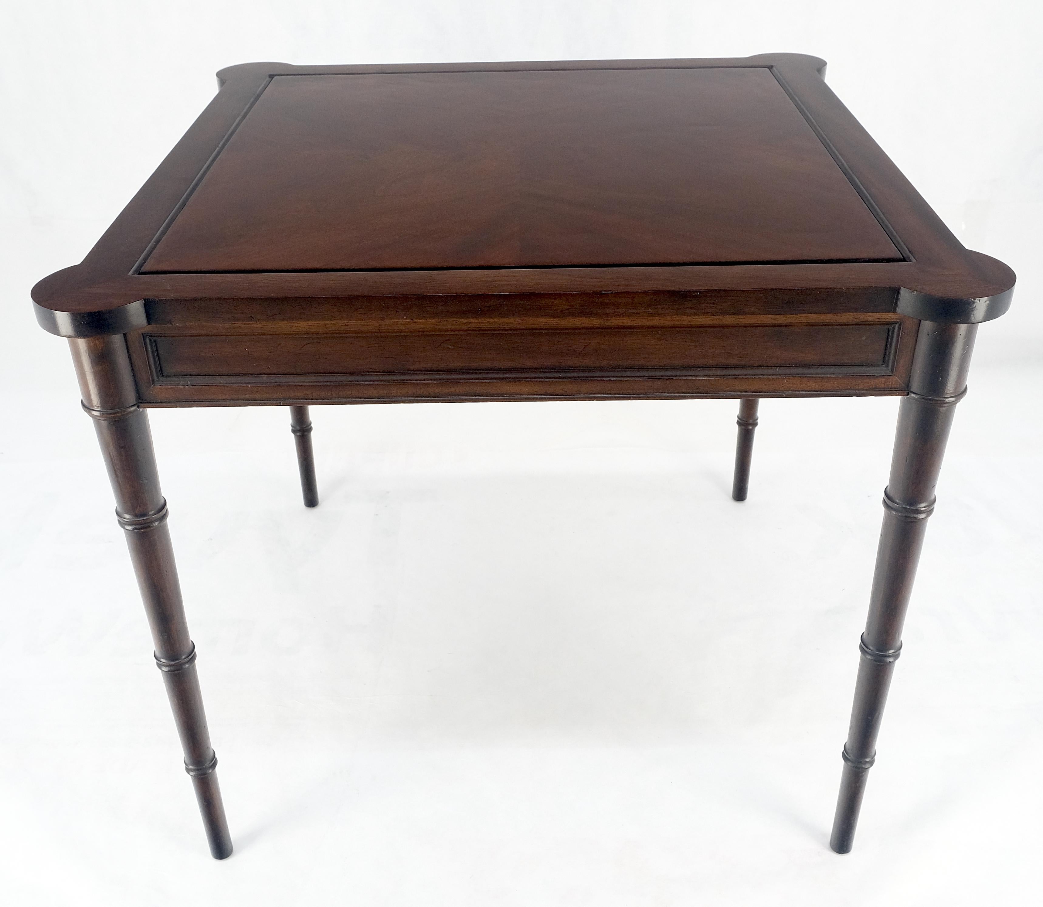 Fine Carved Mahogany Faux Bamboo Leg Flip Top Game Chess Board Table c1940s MINT 4
