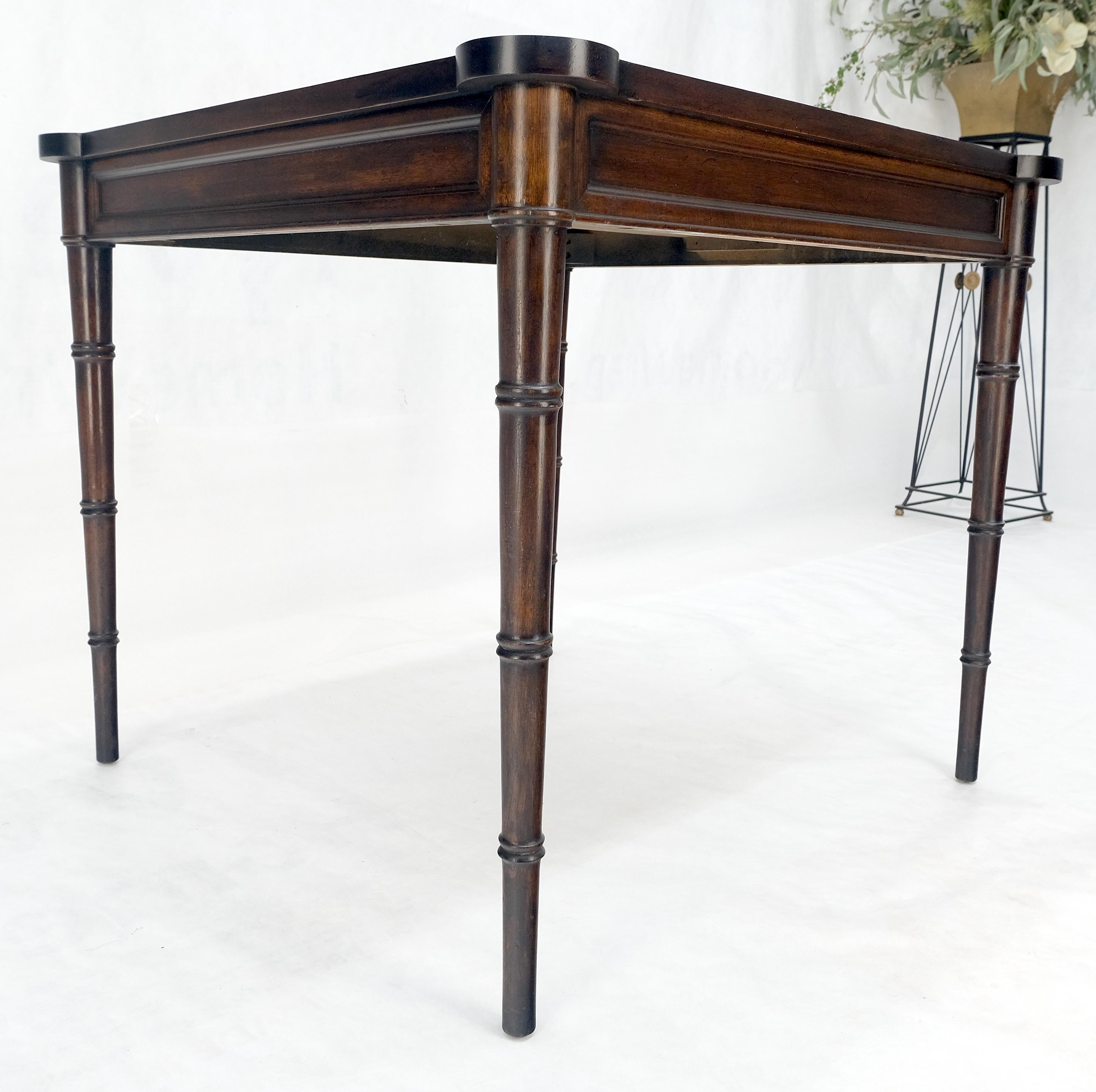 Fine Carved Mahogany Faux Bamboo Leg Flip Top Game Chess Board Table c1940s MINT 10