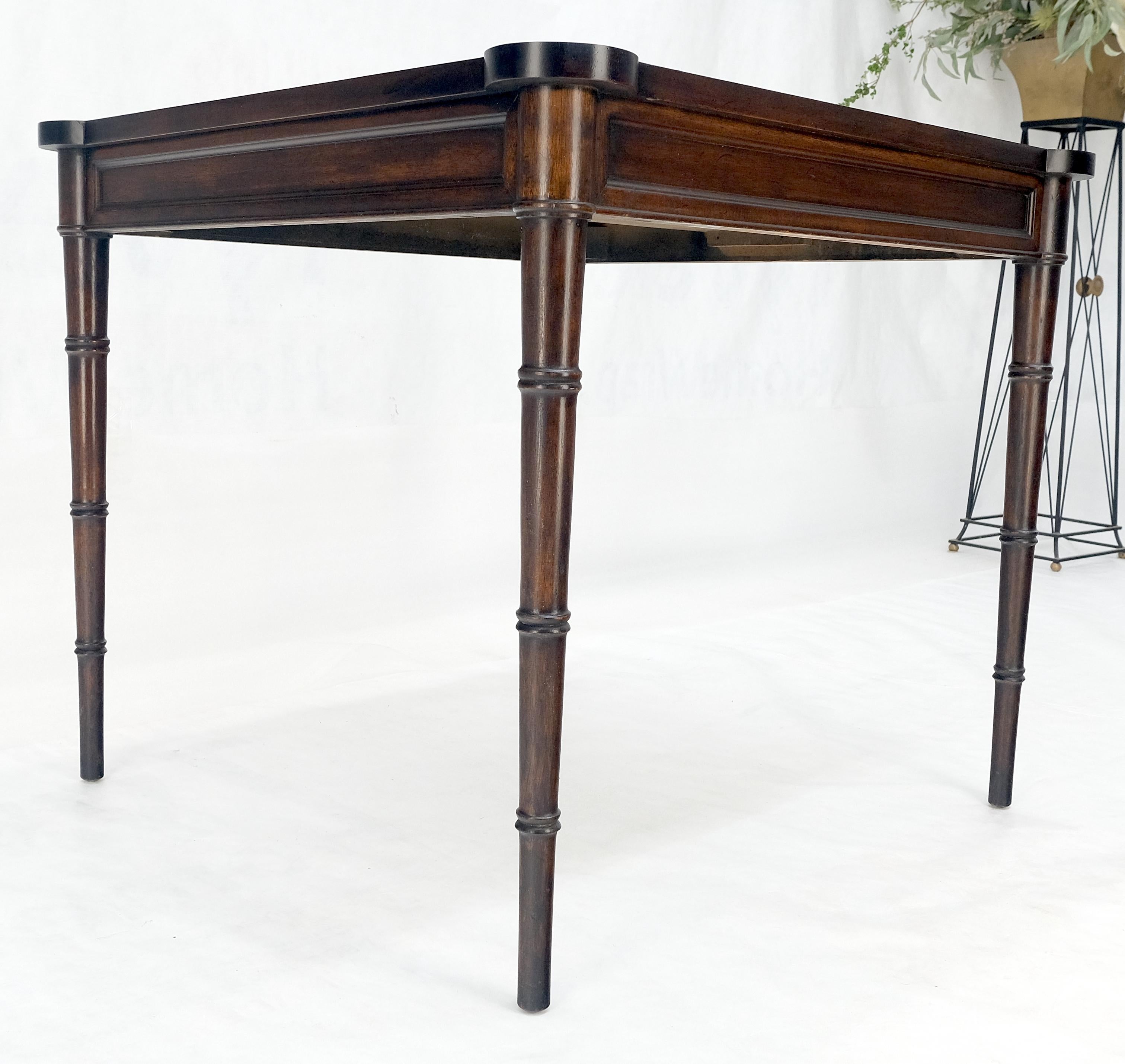 Fine Carved Mahogany Faux Bamboo Leg Flip Top Game Chess Board Table c1940s MINT 11
