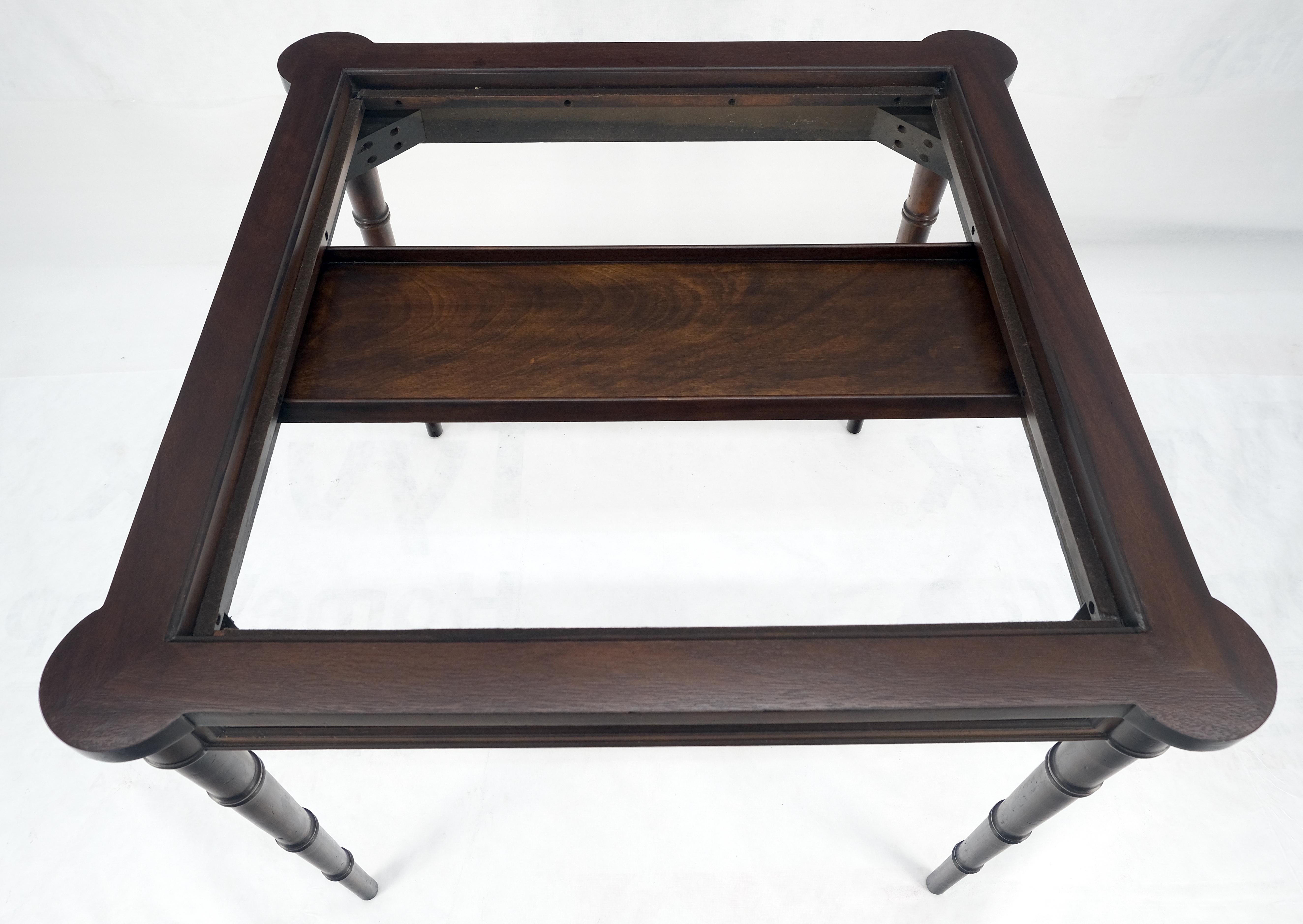 Fine Carved Mahogany Faux Bamboo Leg Flip Top Game Chess Board Table c1940s MINT 2