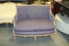 Fino Sillón Marqués Canape Francés Luis XV Tallado y Pintado, circa 1920