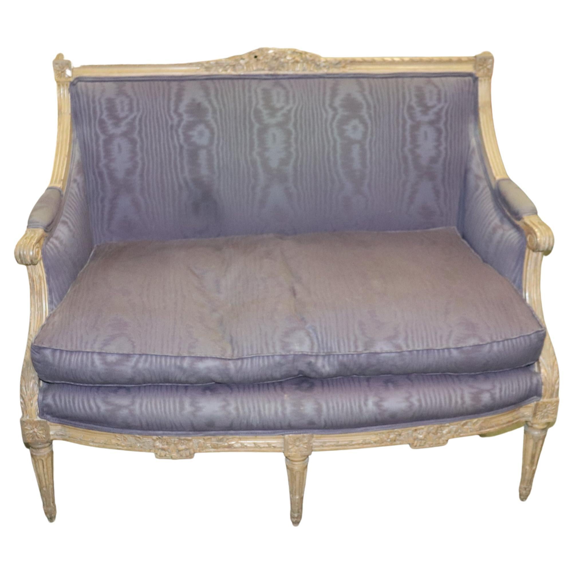 Fine Carved Painted French Louis XV Marquis Canape Settee, circa 1920