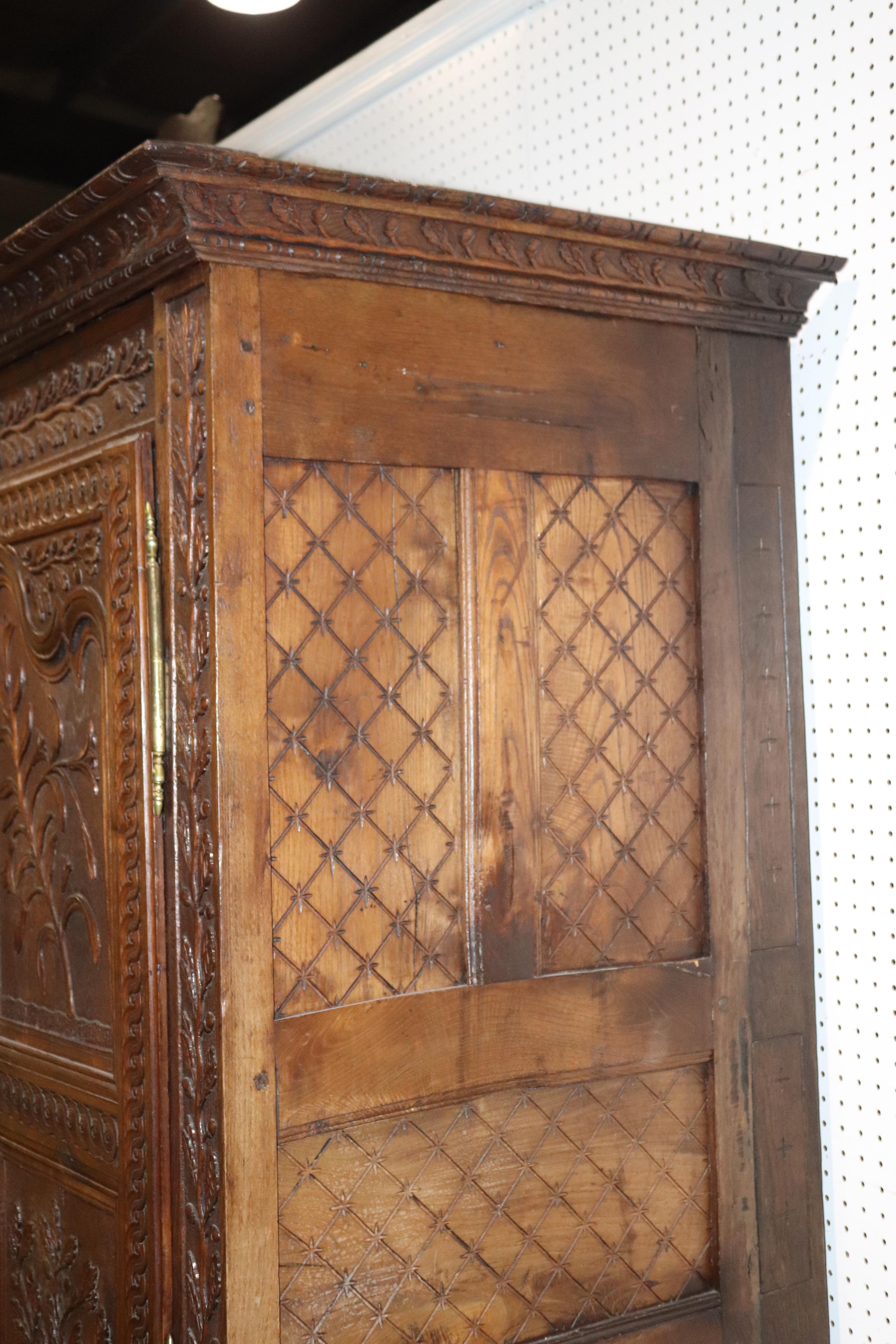 Fine Carved Solid Walnut 18th Century French Armoire TV Cabinet, circa 1780s 5