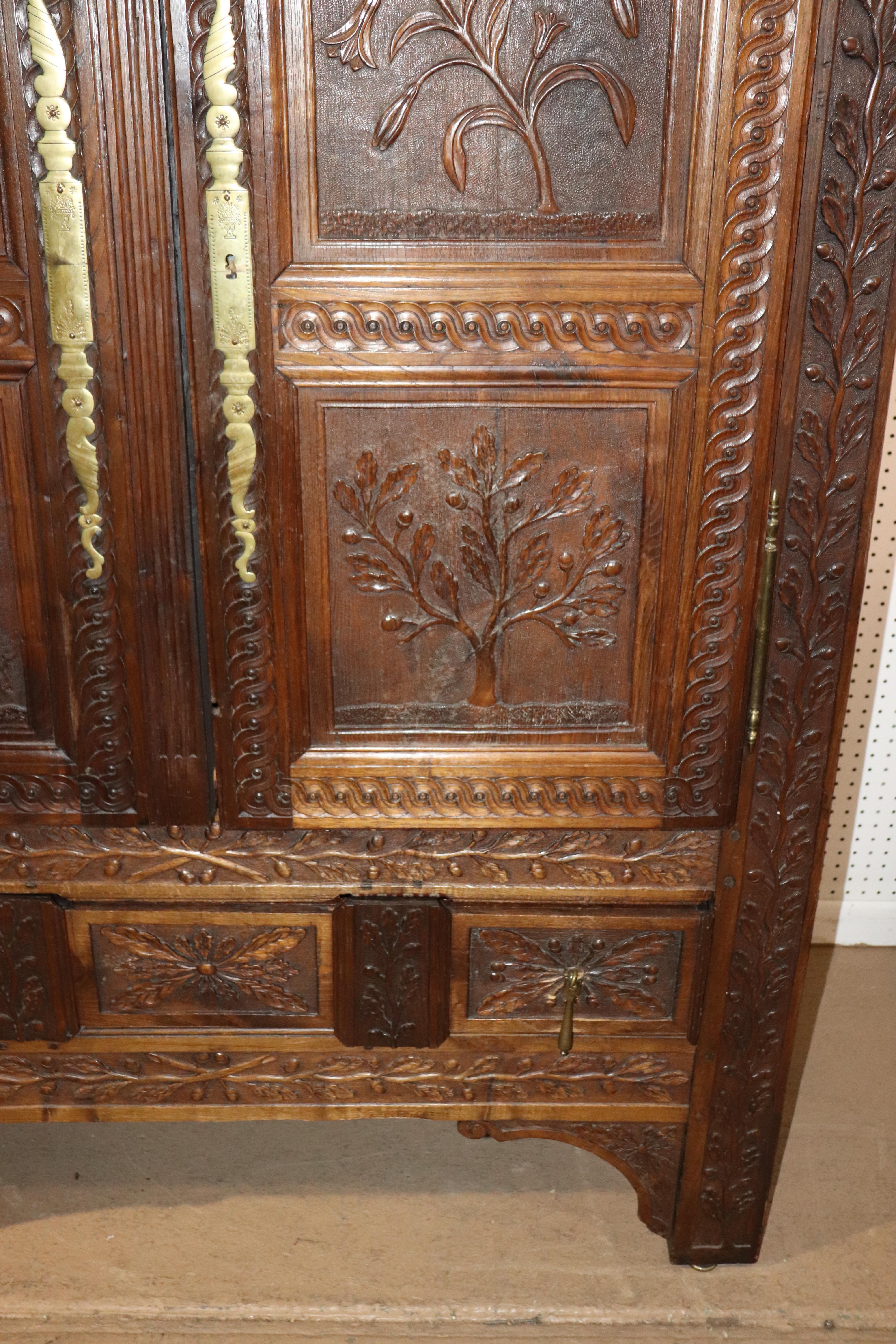 Fine Carved Solid Walnut 18th Century French Armoire TV Cabinet, circa 1780s 1