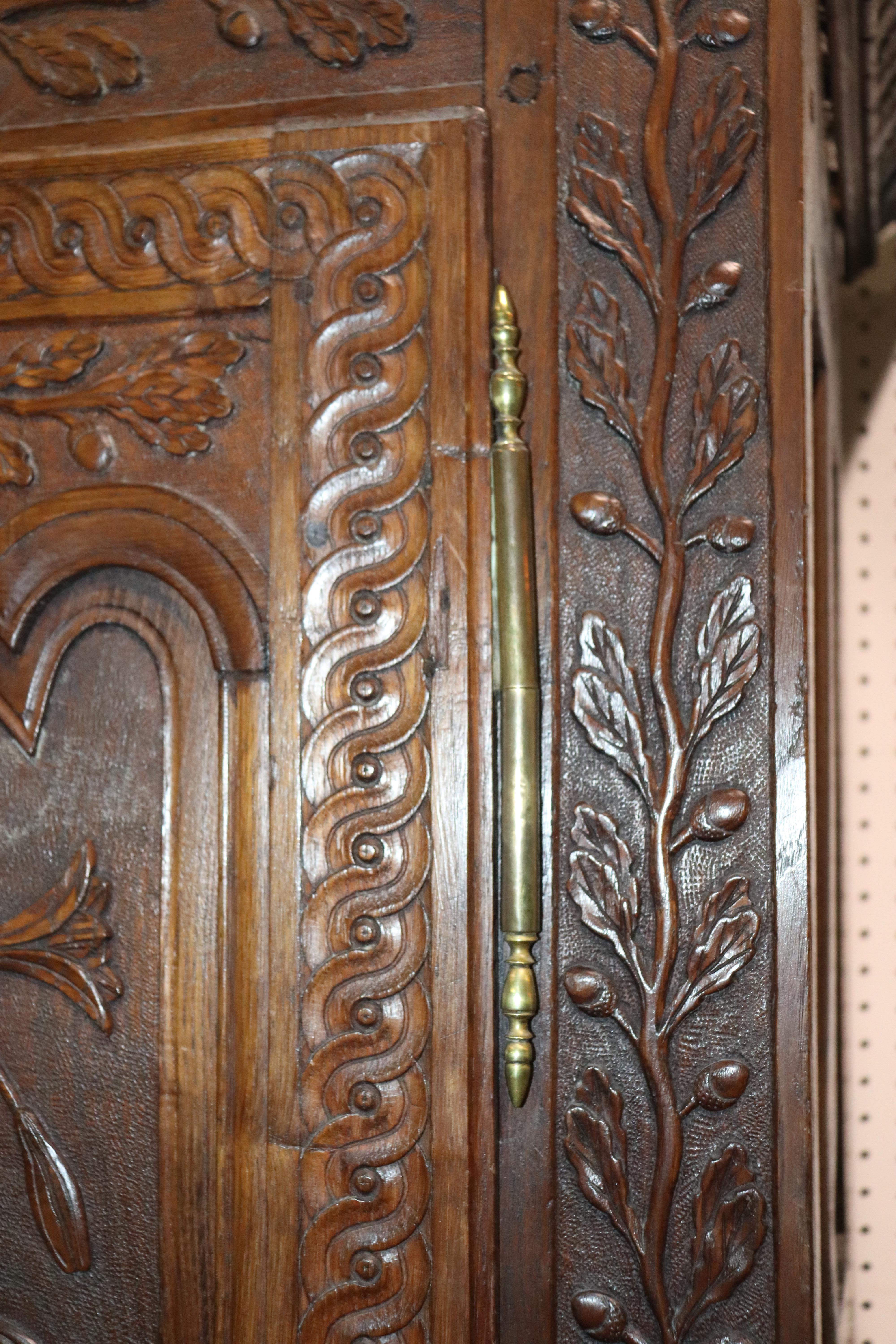 Fine Carved Solid Walnut 18th Century French Armoire TV Cabinet, circa 1780s 3
