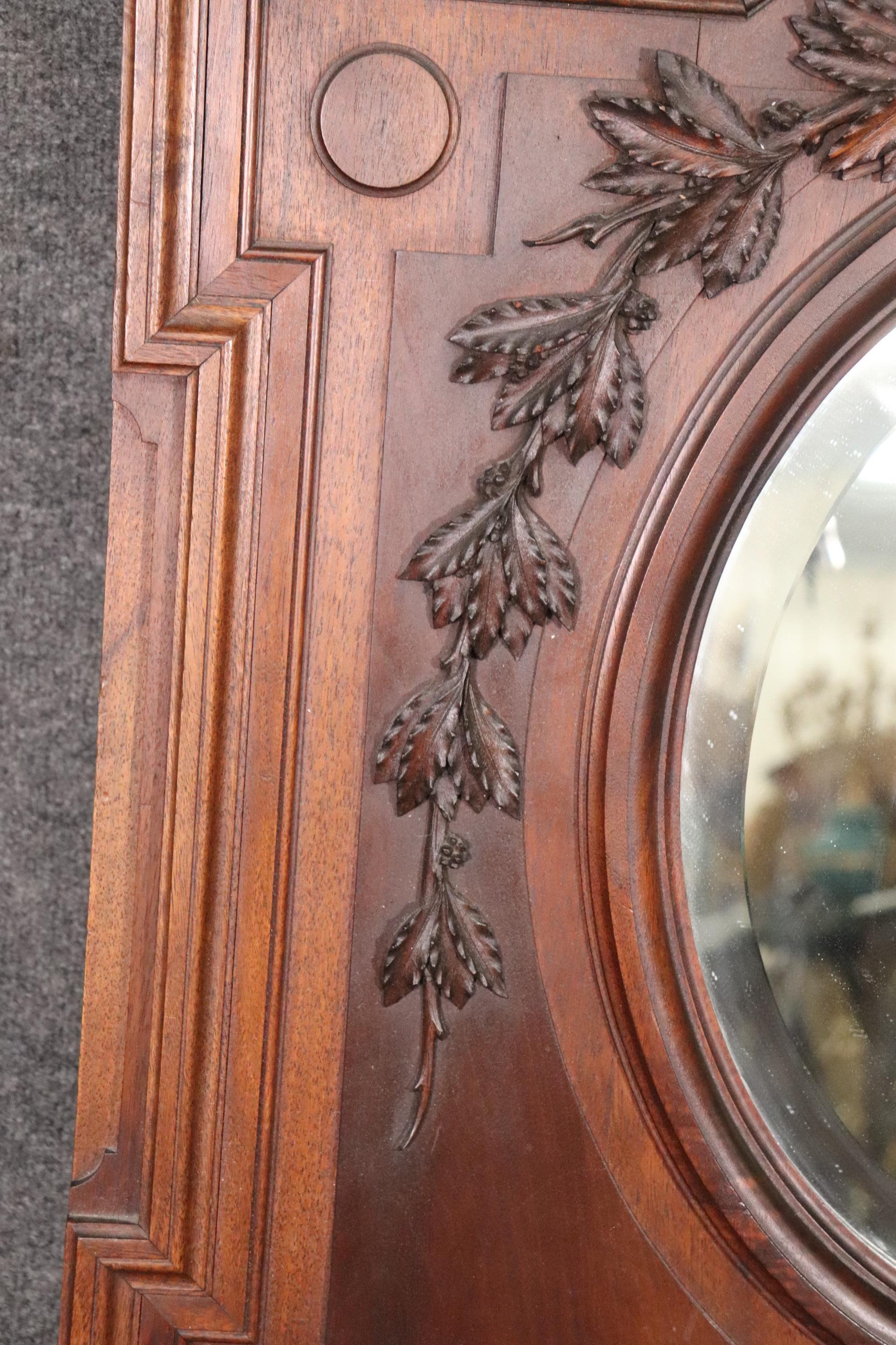 Fine carved Walnut French Louis XV Wall Mirror Circa 1890 For Sale 2