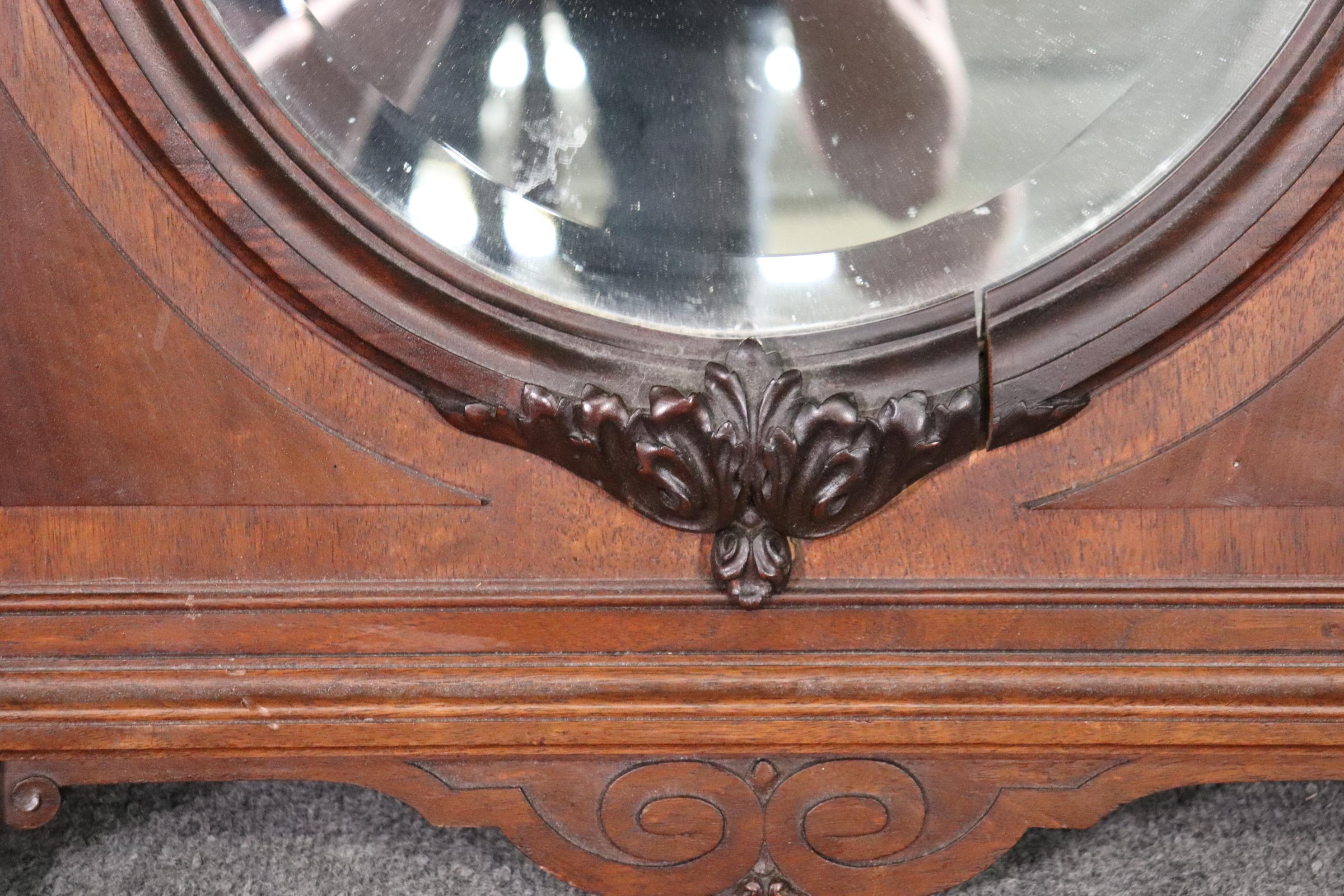 Fine carved Walnut French Louis XV Wall Mirror Circa 1890 For Sale 3
