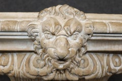 Fine Carved White Painted Decorated Italian Console With Figural Masks
