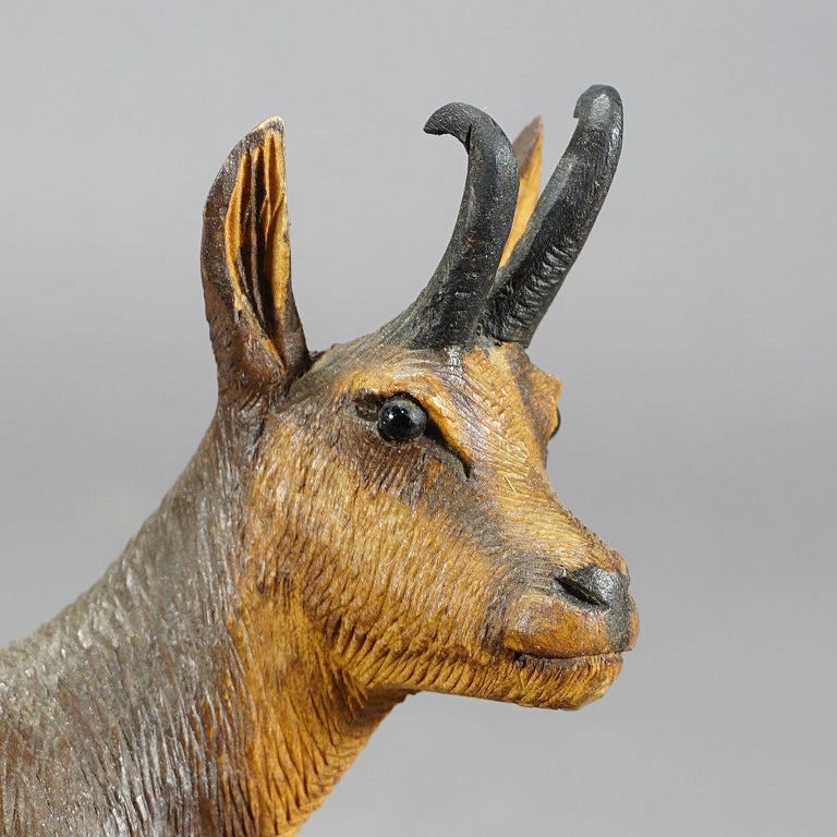 Fine Carved Wood Chamois Family by Ernst Heissl, circa 1900 For Sale at