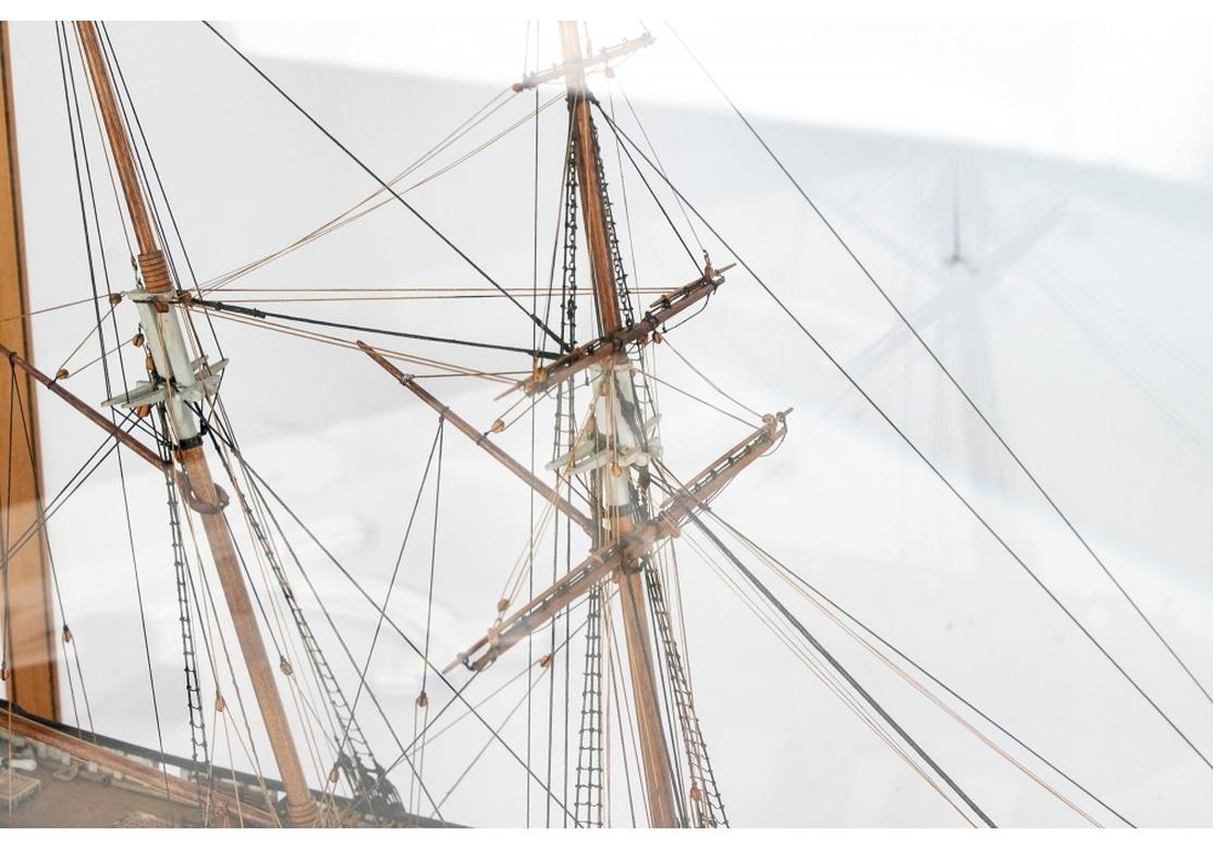 American Classical Fine Cased Ship Model Baltimore Clipper, 1812  For Sale
