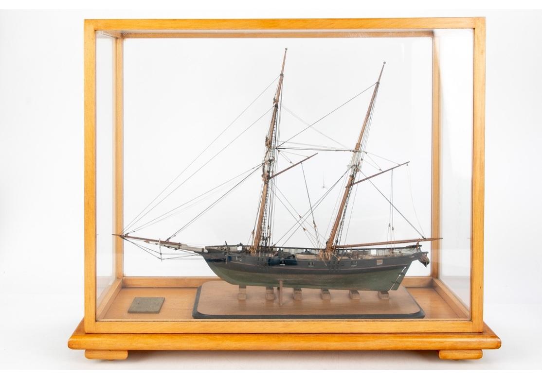 20th Century Fine Cased Ship Model Baltimore Clipper, 1812  For Sale