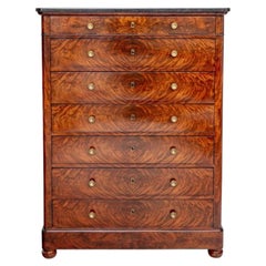 Fine Charles X French Semainier Circa 1830 With Black Marble Top