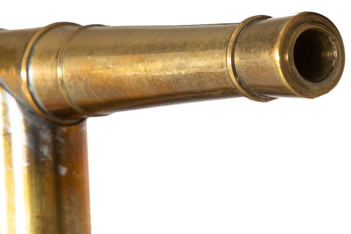 Fine Cheroot Brass Signal Cannon Gadget Cane with Rosewood Shaft In Good Condition For Sale In Shippensburg, PA