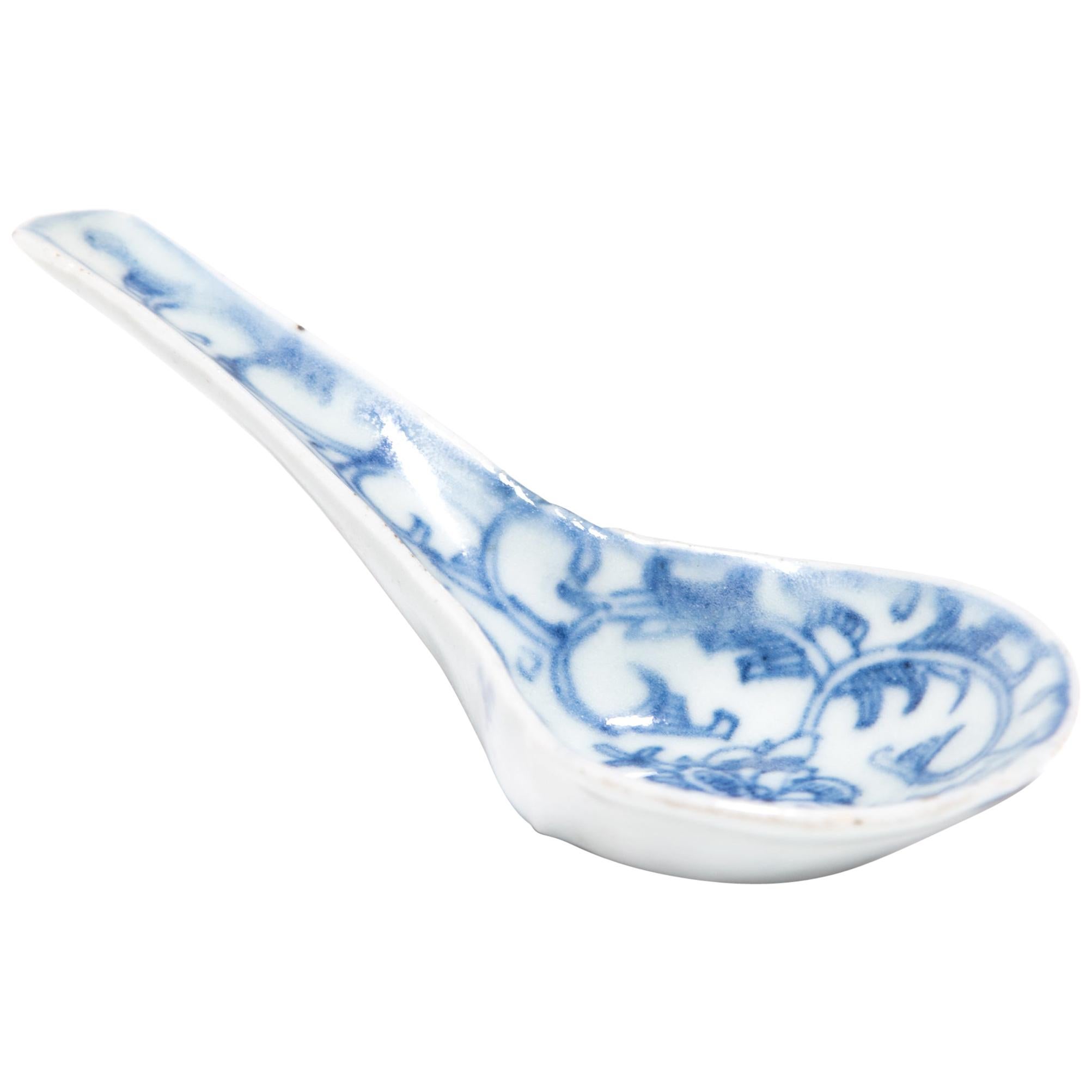 5pcs Old Style/Blue and White Spoons Porcelain China Ceramics Soup Tableware 