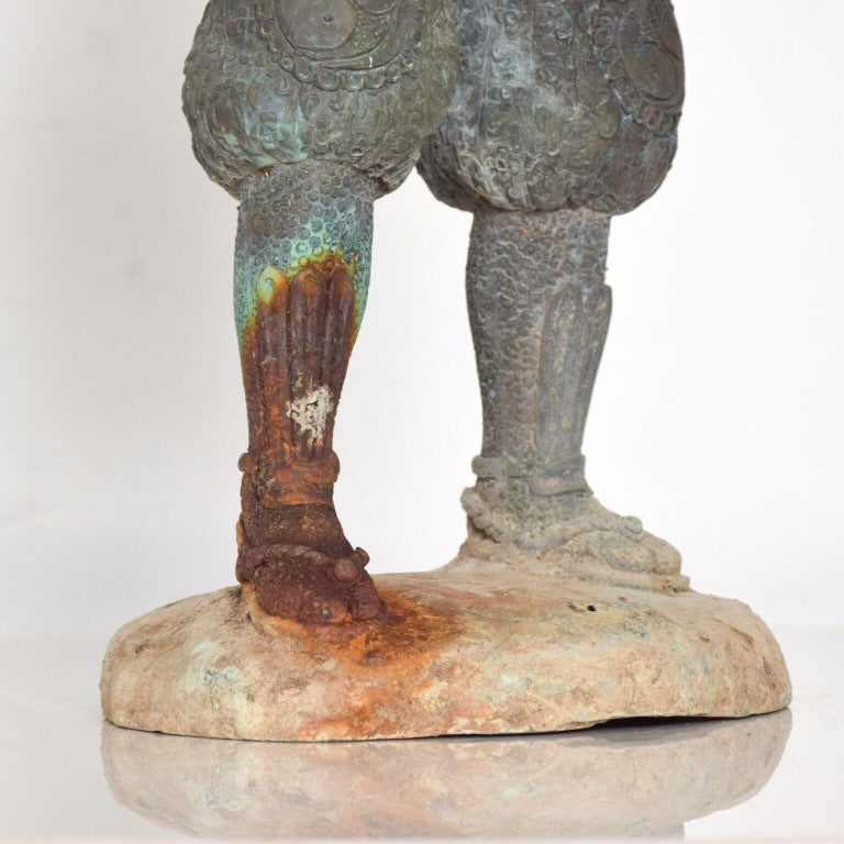 Fine Chinese Statue Warrior Terracotta Army Xian Carved Bronze For Sale