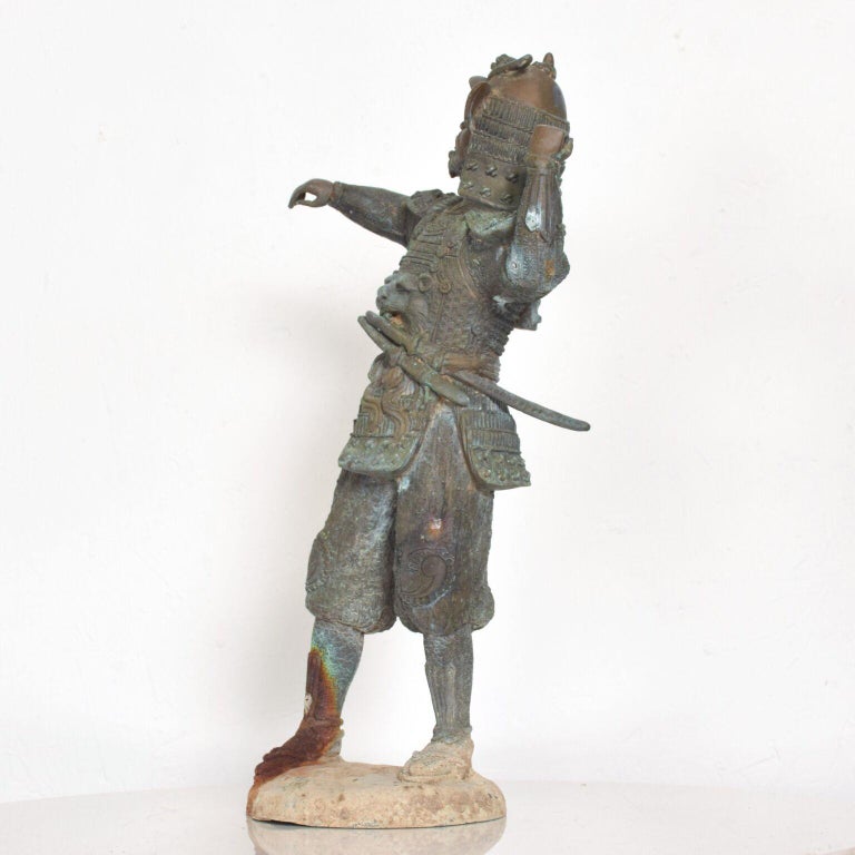 Fine Chinese Bronze Warrior Oriental Statue Vintage For Sale at 1stDibs