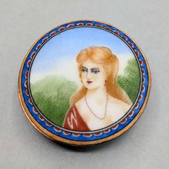 Fine Chinese Canton Enamel Portrait Box European Export, 19th Century