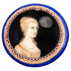 Fine Chinese Canton Enamel Portrait Box European Export, 19th Century