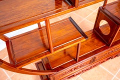 Fine Chinese Circular Display Stand Shelves Bookcase Mingei Room Divider Jumu