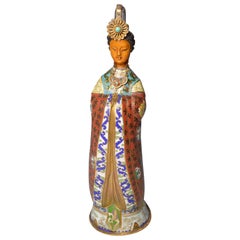 Fine Chinese Cloisonne Figure of a Princess 中国古董