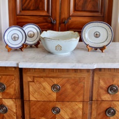 Fine Chinese Export Porcelain, Blue and Gilt- group of Four Pieces