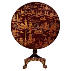 Fine Chinese Export Red Lacquer Occasional Table, circa 1820