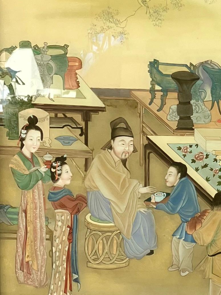Feines chinesisches Export-Reverse-Gemälde auf Glas im Angebot 1