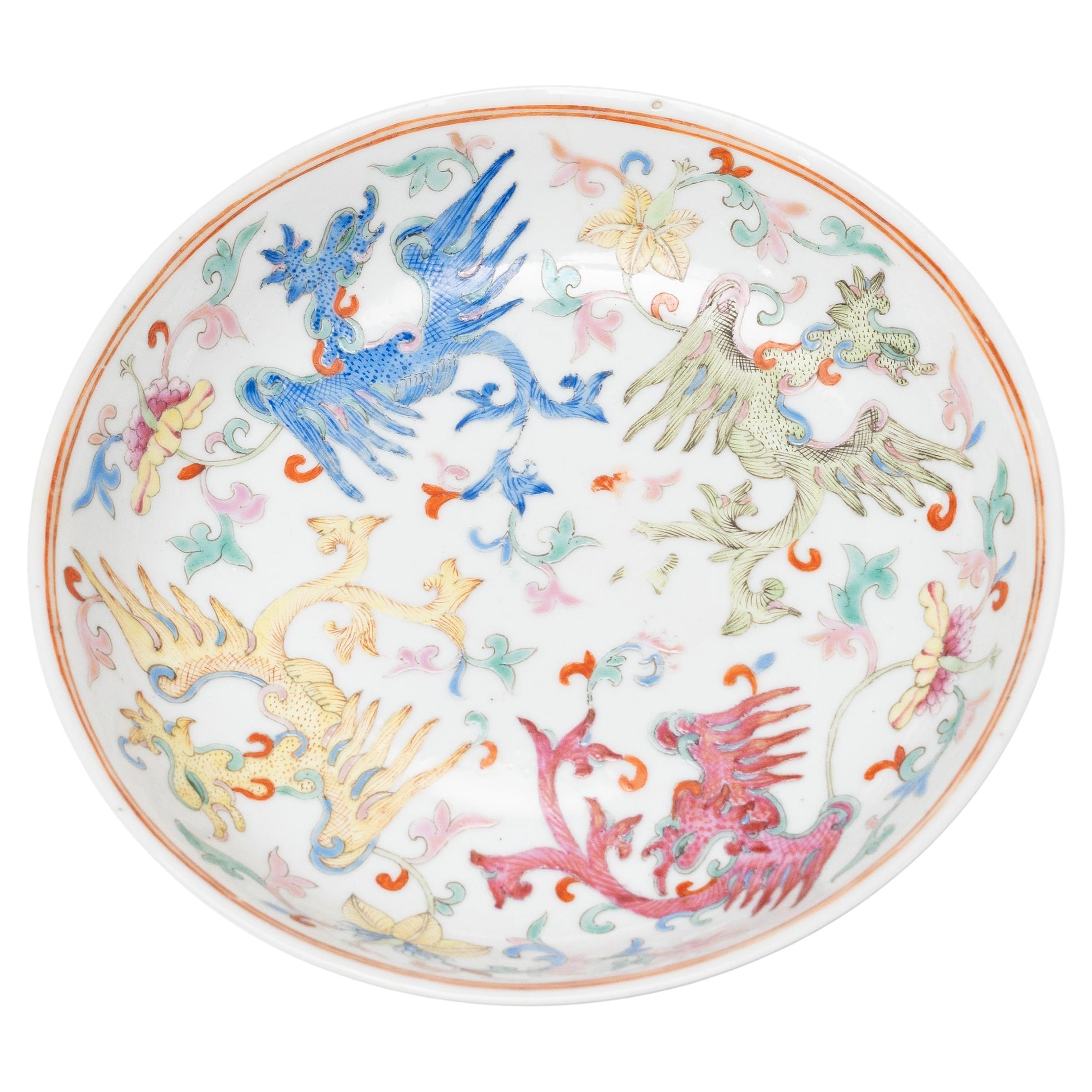 Fine Chinese Famille Rose Phoenix Dish, c. 1775