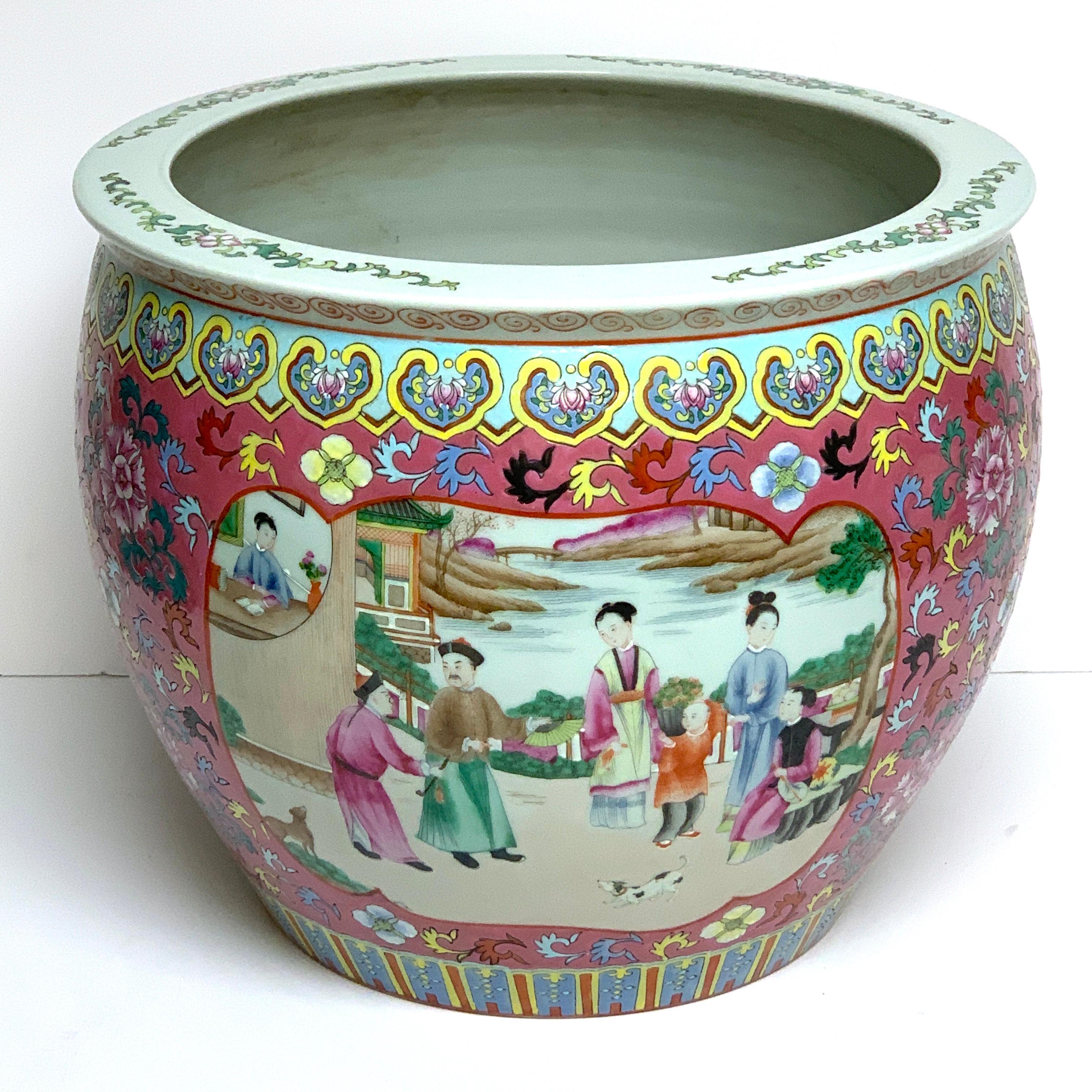 20th Century Fine Chinese Famille Verte Fishbowl For Sale