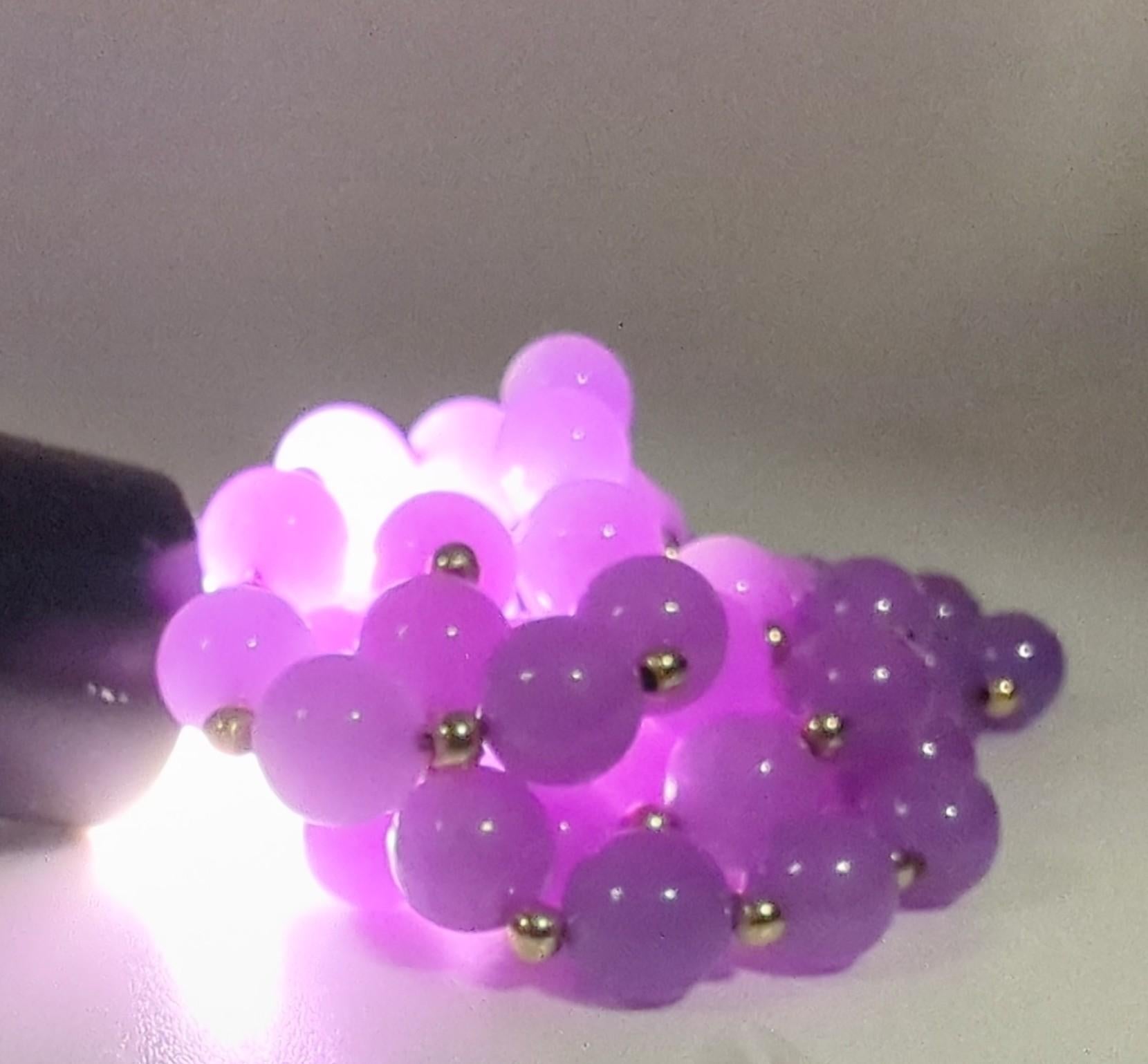 Collana di perline di giada naturale cinese di grado A da 8,5 mm di fine lavanda intensa da 26