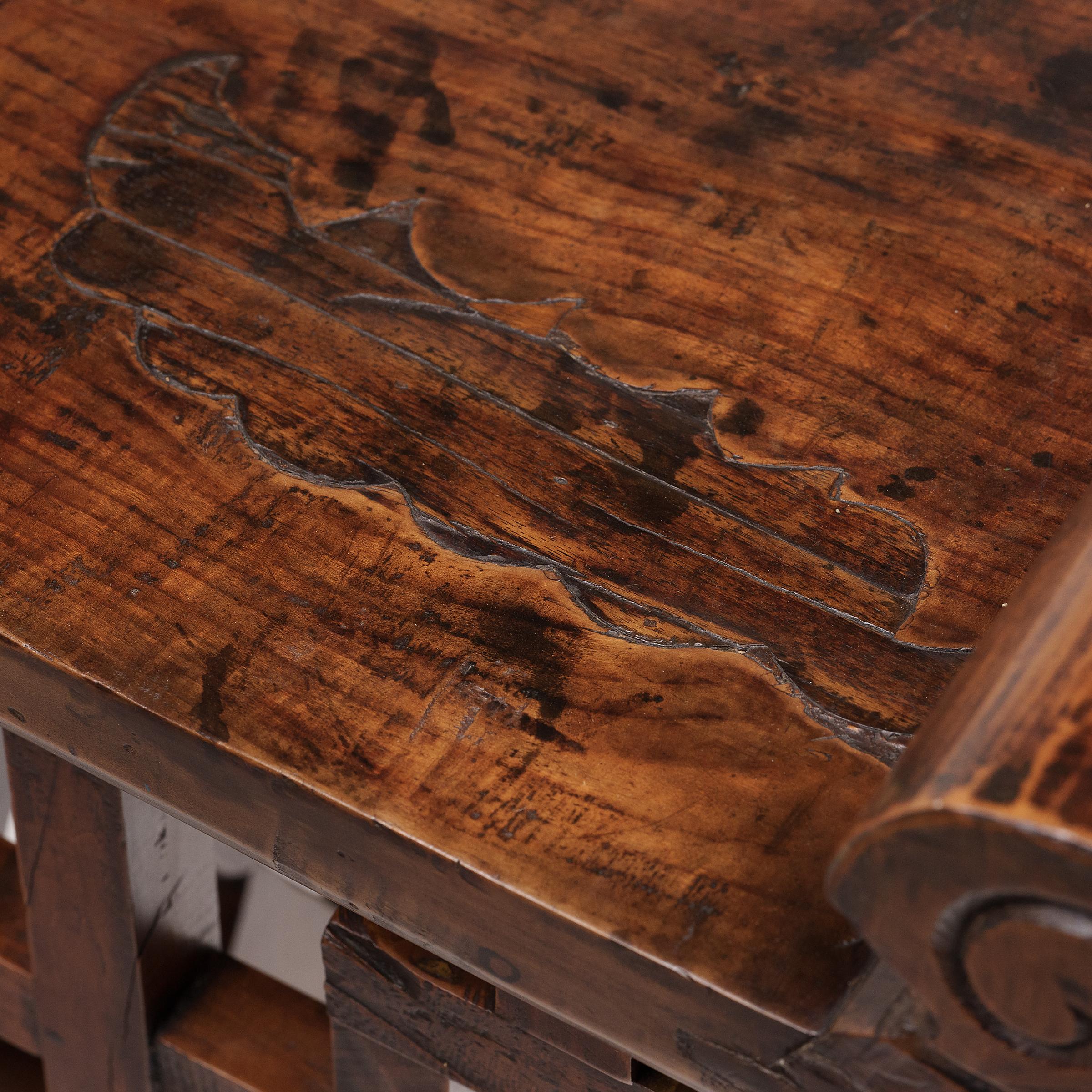 Fine Chinese Pearwood Altar Table with Inlaid Repairs 1