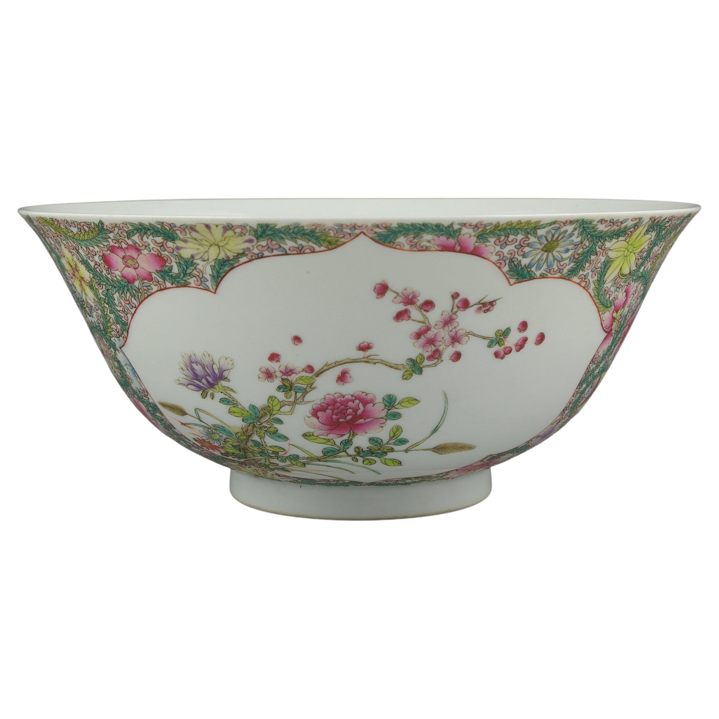 Fine Chinese Porcelain Famille Rose Fencai Flower Bowl Millefleur Ground 20c
