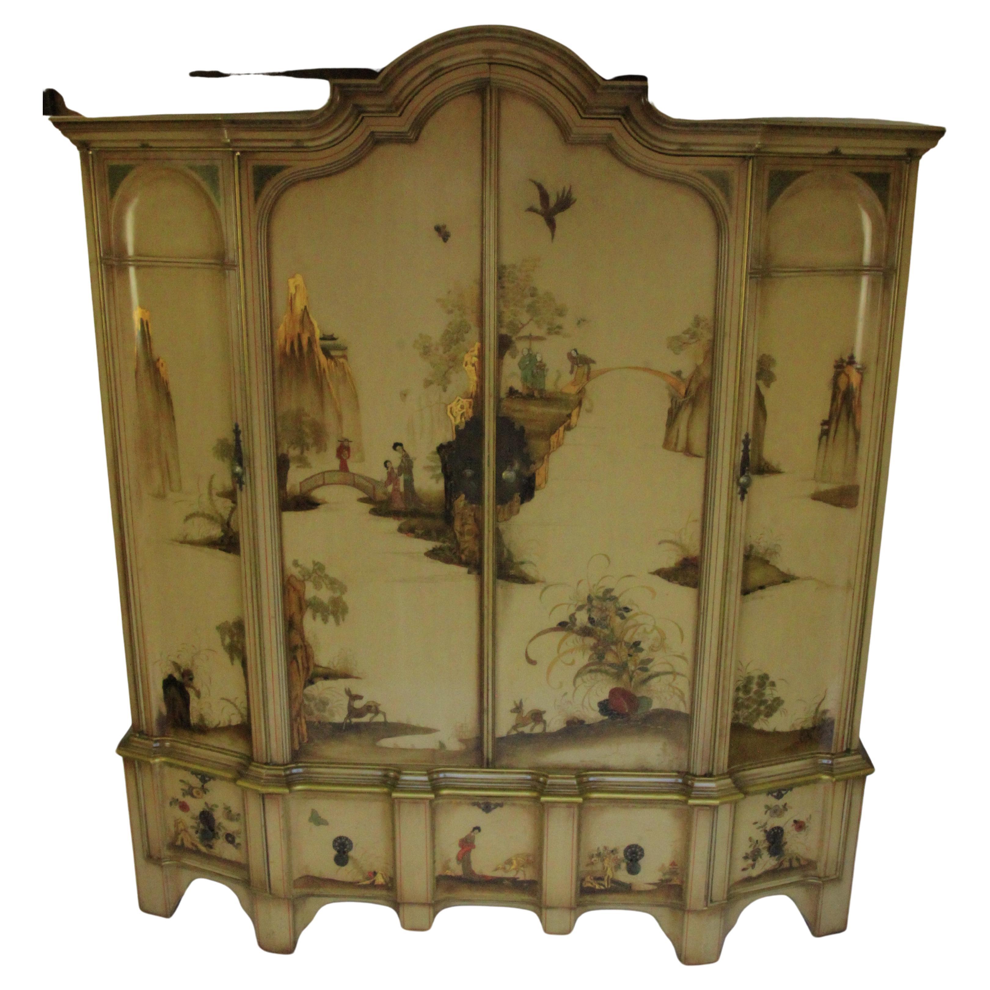 Fine Chinoiserie Decorated 8 piece Bedroom Suite circa 1900 For Sale
