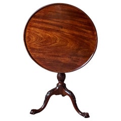Fine Chippendale Mahogany Tilt-Top Table with Exquisitely  Carved Standard