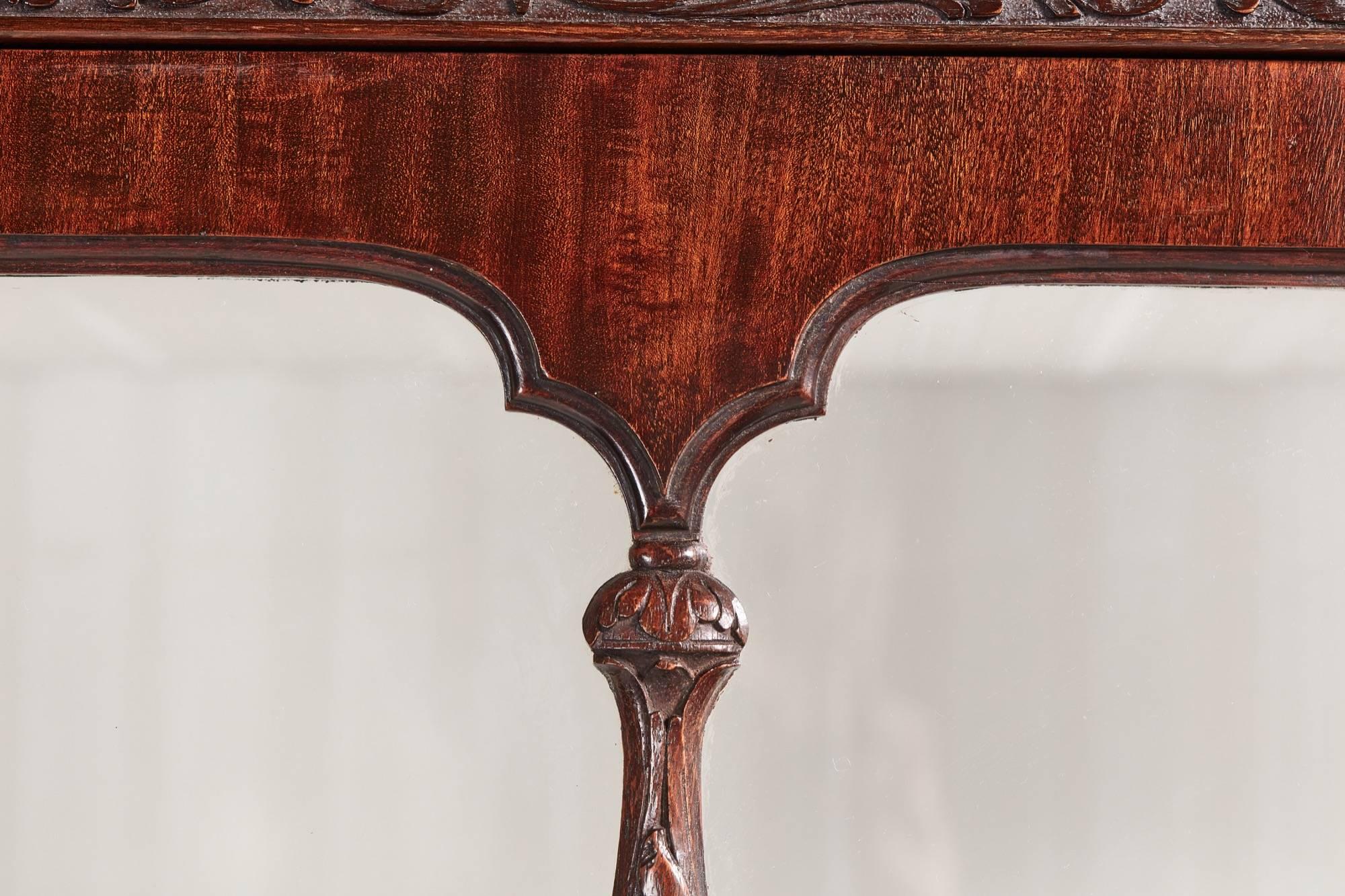 Fine Chippendale Revival Carved Mahogany Breakfront Display Cabinet 6