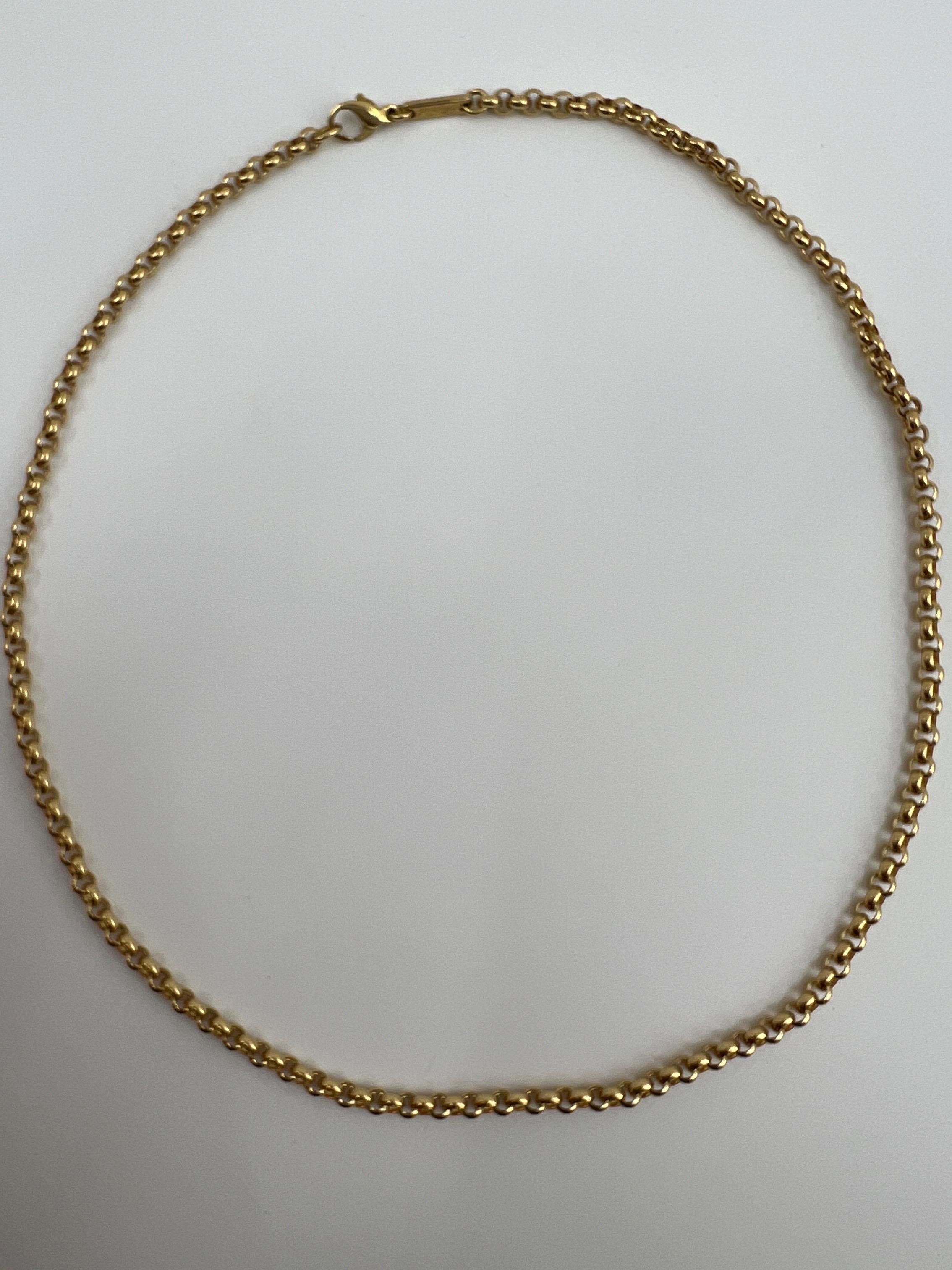 Fine Chopard 18k Yellow Gold Belcher Pendant Necklace Chain with Box In Excellent Condition In Birmingham, GB