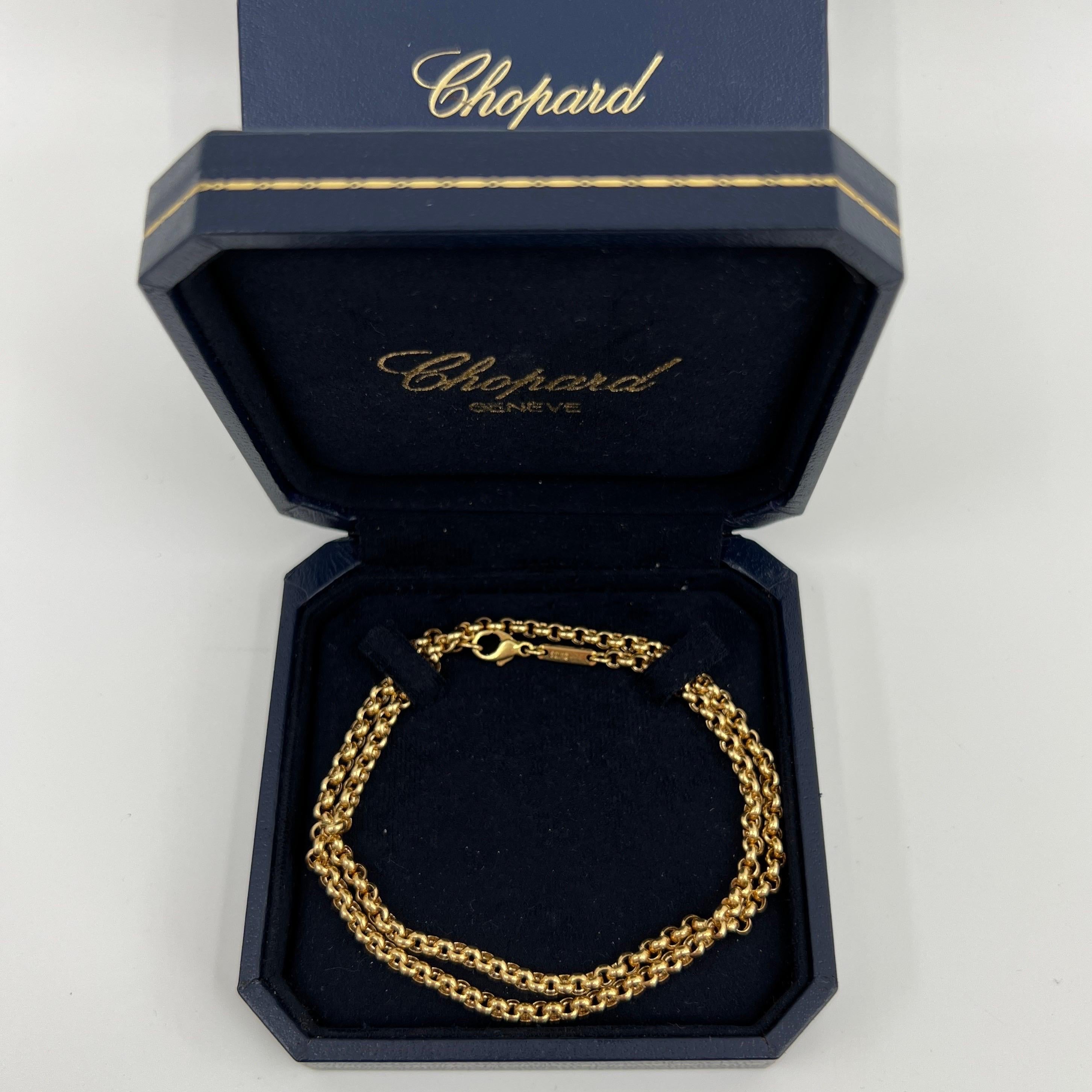 Women's or Men's Fine Chopard 18k Yellow Gold Belcher Pendant Necklace Chain with Box