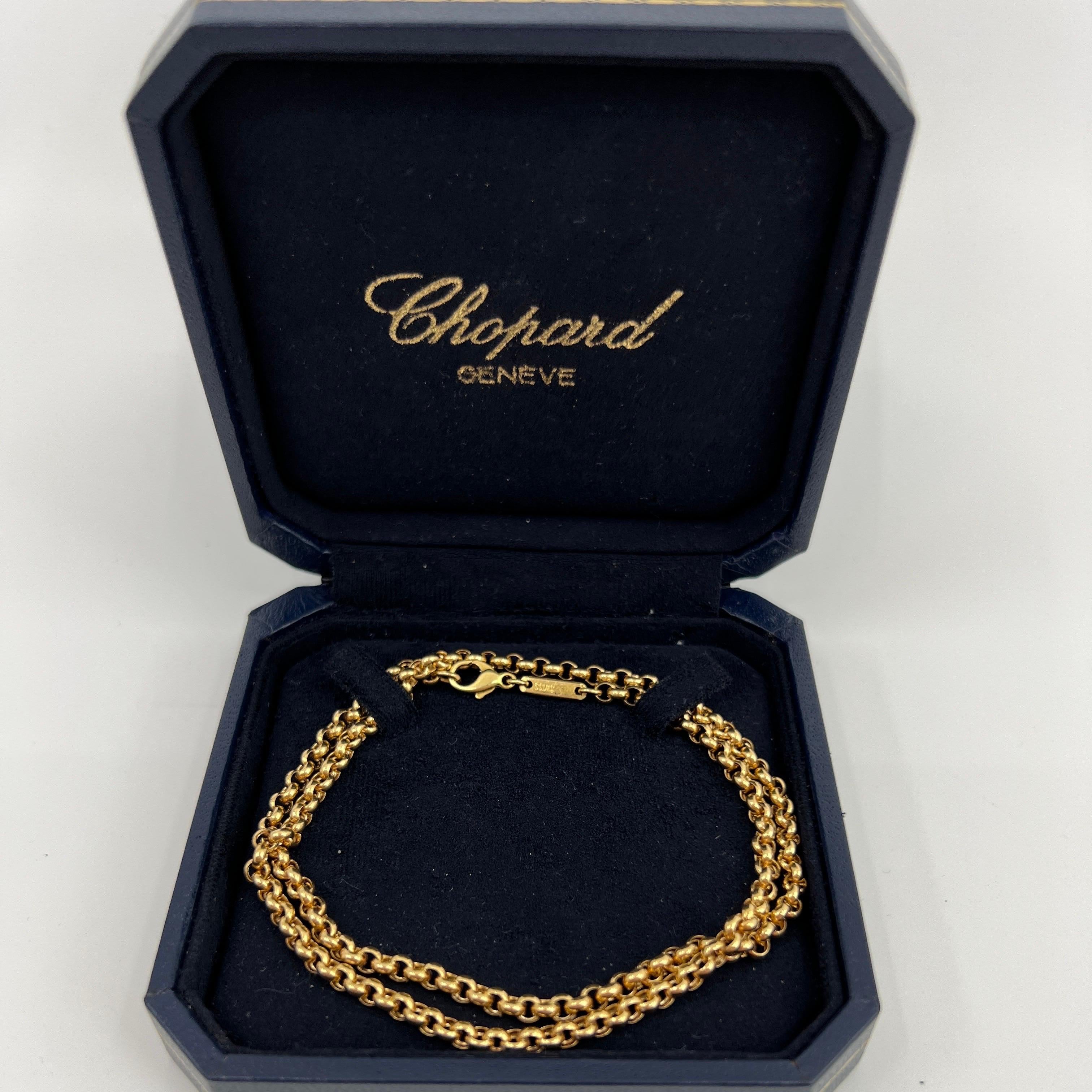 Fine Chopard 18k Yellow Gold Belcher Pendant Necklace Chain with Box 2