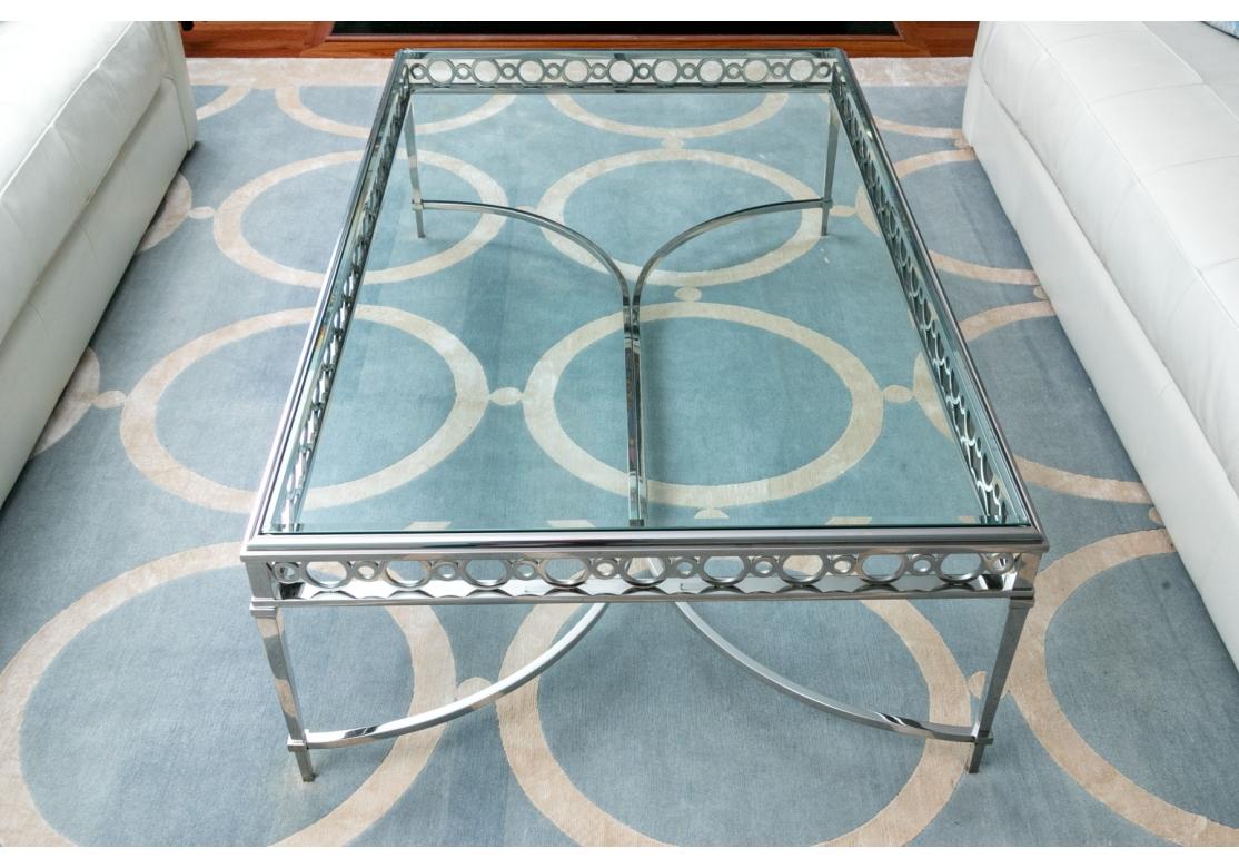 Verre Table de cocktail en chrome et verre dans le style de John Boone en vente